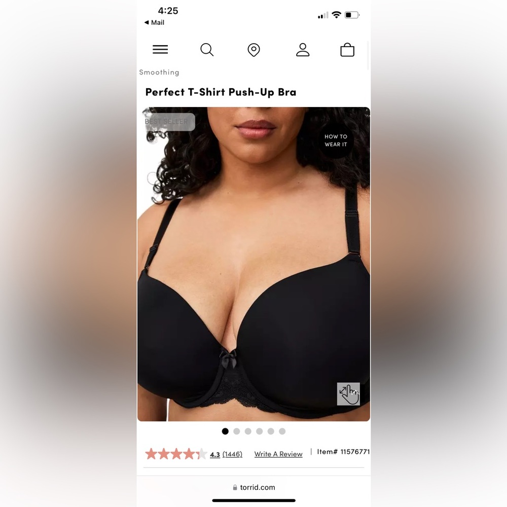 Torrid Black Push-Up Bra